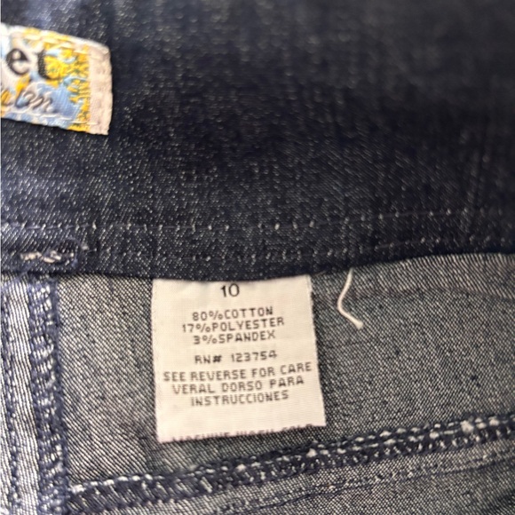 Lovesweet Denim Dark Navy Jeans with Wing Rhinestone Design - Picture 6 of 9